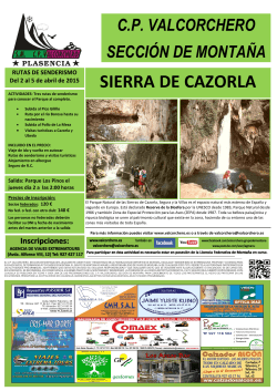SIERRA DE CAZORLA - Club de Montaña Valcorchero