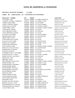 Lista de Candidatos a Tribunales