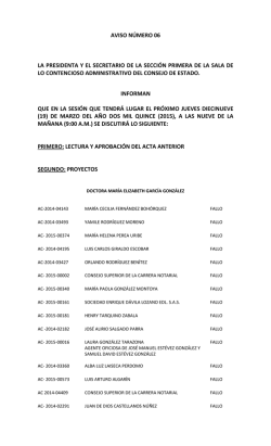 aviso número 06 la presidenta y el secretario de la sección primera