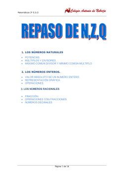 EJERCICIOS DE REPASO de Naturales, Enteros y Racionales para