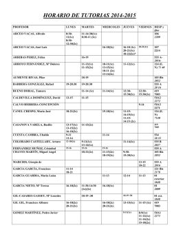HORARIO DE TUTORIAS 2014-2015