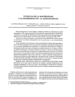 Vivencia de la maternidad y la paternidad en la adolescencia