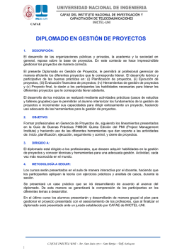 diplomado en gesti&oacute;n de proyectos - Inictel-UNI