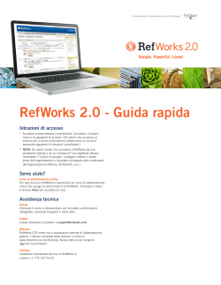 RefWorks 2.0 - Guida rapida