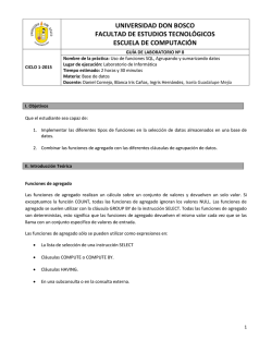 guia8 - Uso de funciones SQL, Agrupando y sumarizando datos