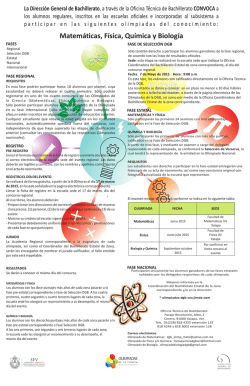 Matem&aacute;ticas, F&iacute;sica, Qu&iacute;mica y Biolog&iacute;a