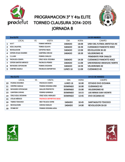 Horarios - Prodefut Soccer