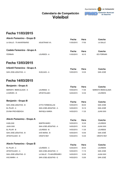 Calendario Próxima Jornada