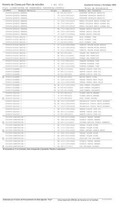 Horario de Clases por Plan de estudios