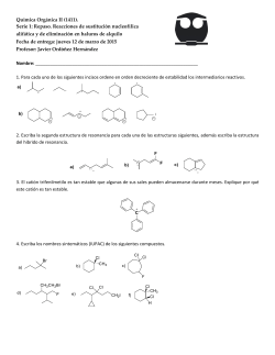 Química Orgánica II (1411). Serie 1: Repaso. Reacciones de