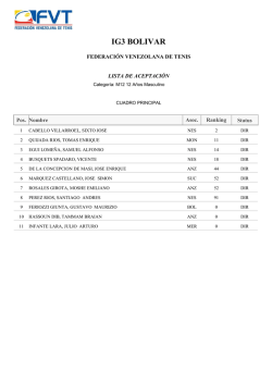 IG3 BOLIVAR - Federaci&oacute;n Venezolana de Tenis