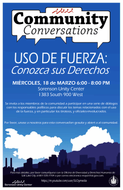 USE OF FORCE - Sorenson Unity Center