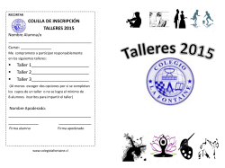 Talleres 2015 - Colegio La Fontaine
