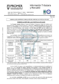 DEPOSITO DE CUENTAS. Formulación y - promer