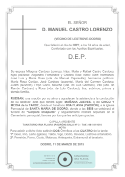 d. manuel castro lorenzo - pompas funebres de padron