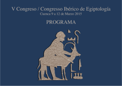V Congreso / Congresso Ibérico de Egiptología PROGRAMA