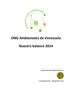ONG Ambientales de Venezuela Nuestro balance