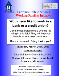Lawrence Public Schools Working Families Initiative Would you like