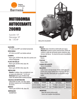 Ficha tecnica bomba autocebante Barnes a diesel 200MD