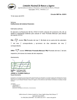 Circular SBF No. 2/2015 - Comisión Nacional de Bancos y Seguros