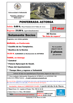 Viaje cultural a Ponferrada-Astorga