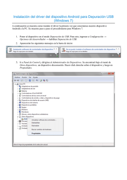 Instalaci&oacute;n del driver USB para los celulares
