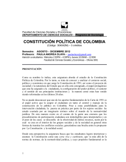 constitución política de colombia - Facultad de Ciencias Sociales y