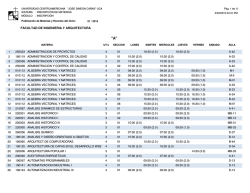 Horarios de clases Ciclo 01/2015 - Universidad Centroamericana