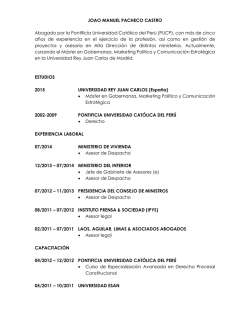 JOAO MANUEL PACHECO CASTRO Abogado por la Pontificia