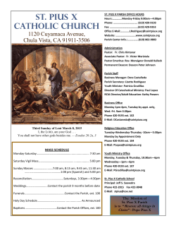 our weekly bulletin - Saint Pius X Church