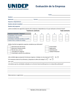 Evaluación de la Empresa - Universidad del Desarrollo Profesional