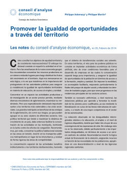 Note du CAE n° 20 (espagnol) - Conseil d`analyse économique