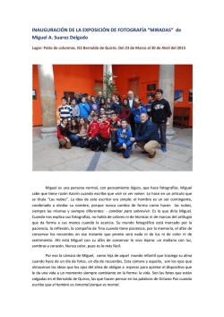 INAUGURACI&Oacute;N DE LA EXPOSICI&Oacute;N DE FOTOGRAF&Iacute;A &ldquo;MIRADAS