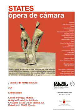Jueves 5 de marzo de 2015 20h Entrada libre Centro P&aacute;rraga