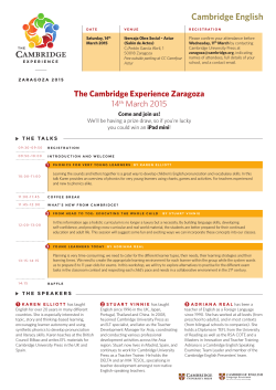 The Cambridge Experience Zaragoza 14th March 2015