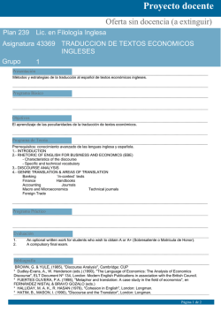 Proyecto docente - Universidad de Valladolid