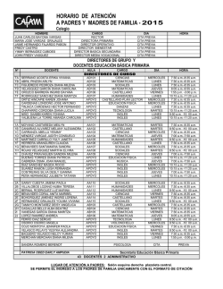 HORARIO DE ATENCI&Oacute;N A PADRES Y MADRES