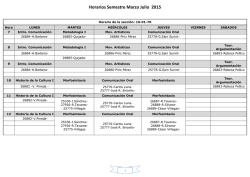 Horarios Semestre Marzo Julio 2015
