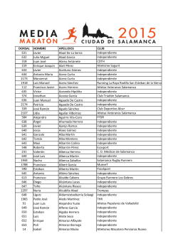 listado de dorsales