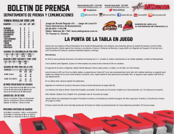 Boletín de Prensa # 7 vs Cocodrilos RR 28-02-2015