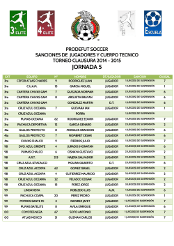 JORNADA 5 - Prodefut Soccer