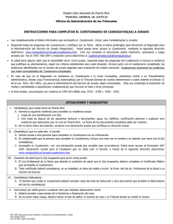 Instrucciones para completar el Cuestionario de