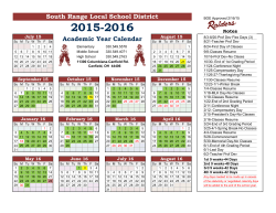 2015/16 Academic Calendar - South Range Local School District