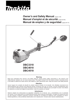 Owner`s and Safety Manual (pages 2-25) Manuel d`emploi