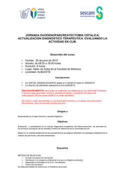 JORNADA DUODENOPANCREATECTOMIA CEFALICA