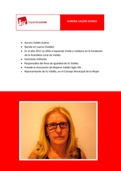 AURORA VALDÉS SUÁREZ • Aurora Valdés Suárez. • Nacida en