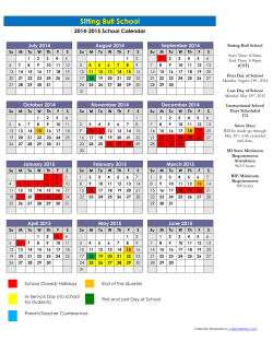 2014-2015 School Calendar - Sitting Bull School K