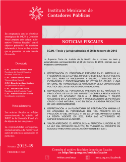 SCJN / Tesis y jurisprudencias al 20 de febrero de 2015