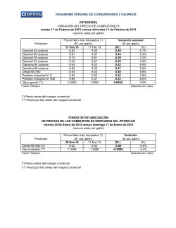 Variación de los precios de los combustibles 17.Feb.15