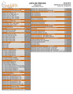 LISTA DE PRECIOS